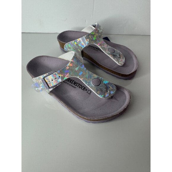 NEW Birkenstock Kids Gizeh Hologram Silver Lavender EU 30 US 12 Narrow - Picture 5 of 7